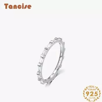 Tancise Classic стерлингового серебра 925 пробы кольцо с цирконом женские ювелирные изделия свадебное обещание вечерние подарок 5 серебряный