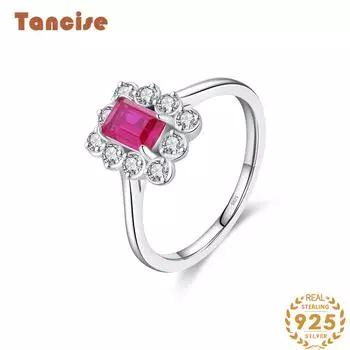 Tancise Classic стерлингового серебра 925 пробы кольцо с цирконом женские ювелирные изделия свадебное обещание вечерние подарок 5 серебряный