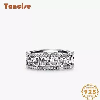 Tancise Classic стерлингового серебра 925 пробы кольцо с цирконом женские ювелирные изделия свадебное обещание вечерние подарок 5 серебряный