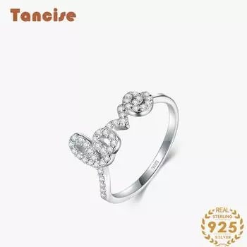 Tancise Classic стерлингового серебра 925 пробы кольцо с цирконом женские ювелирные изделия свадебное обещание вечерние подарок 6 серебряный