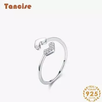 Tancise Classic стерлингового серебра 925 пробы кольцо с цирконом женские ювелирные изделия свадебное обещание вечерние подарок серебряный