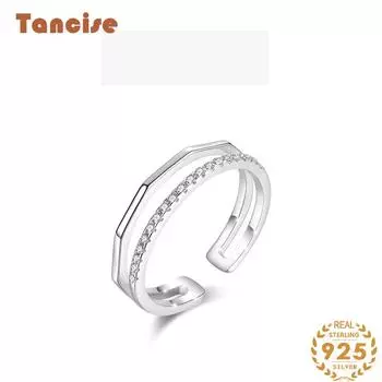 Tancise Classic стерлингового серебра 925 пробы кольцо с цирконом женские ювелирные изделия свадебное обещание вечерние подарок серебряный