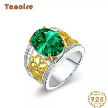 Tancise Classic стерлингового серебра 925 пробы кольцо с цирконом женские ювелирные изделия свадебное обещание вечерние подарок 6