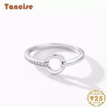 Tancise Classic стерлингового серебра 925 пробы кольцо с цирконом женские ювелирные изделия свадебное обещание вечерние подарок 5 серебряный