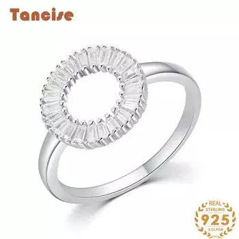 Tancise Classic стерлингового серебра 925 пробы кольцо с цирконом женские ювелирные изделия свадебное обещание вечерние подарок 5 серебряный