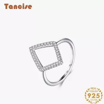 Tancise Classic стерлингового серебра 925 пробы кольцо с цирконом женские ювелирные изделия свадебное обещание вечерние подарок 5 серебряный