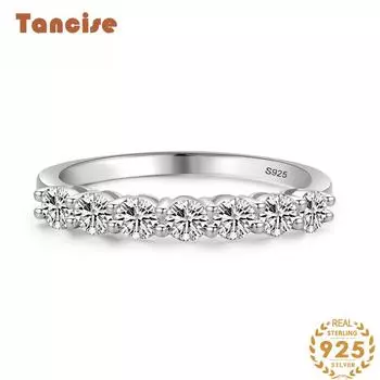 Tancise Classic стерлингового серебра 925 пробы кольцо с цирконом женские ювелирные изделия свадебное обещание вечерние подарок 5 серебряный