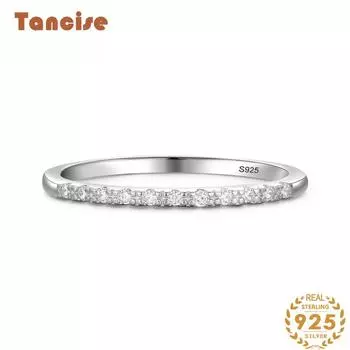 Tancise Classic стерлингового серебра 925 пробы кольцо с цирконом женские ювелирные изделия свадебное обещание вечерние подарок 5 серебряный
