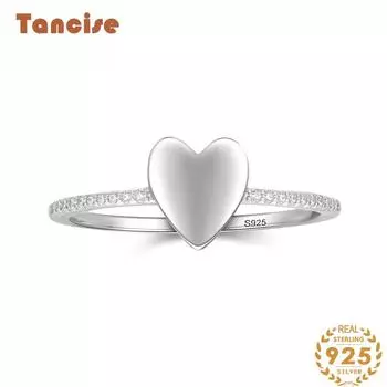 Tancise Classic стерлингового серебра 925 пробы кольцо с цирконом женские ювелирные изделия свадебное обещание вечерние подарок 5 серебряный