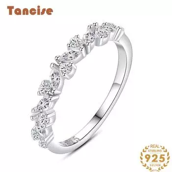 Tancise Classic стерлингового серебра 925 пробы кольцо с цирконом женские ювелирные изделия свадебное обещание вечерние подарок 5 серебряный