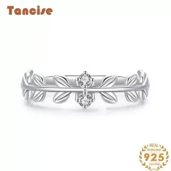 Tancise Classic стерлингового серебра 925 пробы кольцо с цирконом женские ювелирные изделия свадебное обещание вечерние подарок 5 серебряный