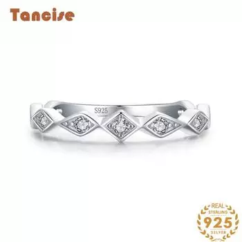 Tancise Classic стерлингового серебра 925 пробы кольцо с цирконом женские ювелирные изделия свадебное обещание вечерние подарок 5 серебряный