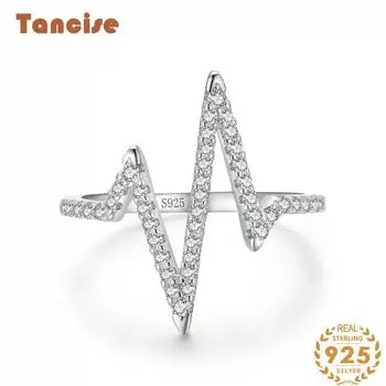 Tancise Classic стерлингового серебра 925 пробы кольцо с цирконом женские ювелирные изделия свадебное обещание вечерние подарок 5 серебряный