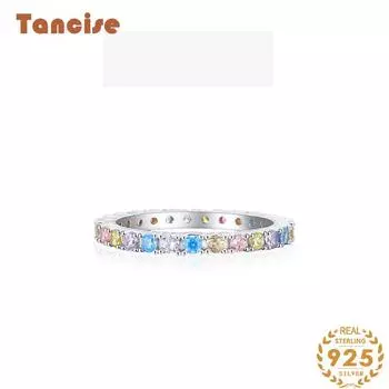 Tancise Classic стерлингового серебра 925 пробы кольцо с цирконом женские ювелирные изделия свадебное обещание вечерние подарок 5 серебряный