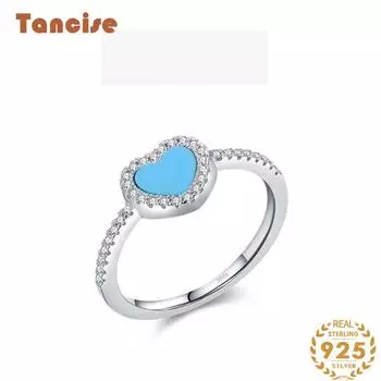Tancise Classic стерлингового серебра 925 пробы кольцо с цирконом женские ювелирные изделия свадебное обещание вечерние подарок 5 серебряный