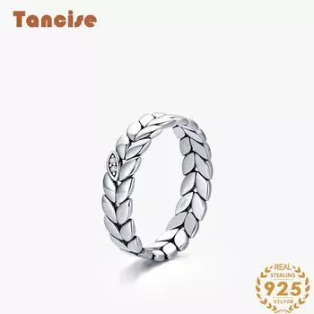 Tancise Classic стерлингового серебра 925 пробы кольцо с цирконом женские ювелирные изделия свадебное обещание вечерние подарок 5 серебряный