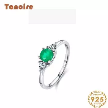 Tancise Classic стерлингового серебра 925 пробы кольцо с цирконом женские ювелирные изделия свадебное обещание вечерние подарок 5 серебряный