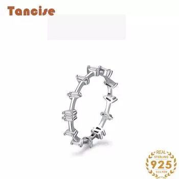 Tancise Classic стерлингового серебра 925 пробы кольцо с цирконом женские ювелирные изделия свадебное обещание вечерние подарок 5 серебряный