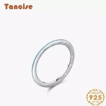 Tancise Classic стерлингового серебра 925 пробы кольцо с цирконом женские ювелирные изделия свадебное обещание вечерние подарок 5 серебряный