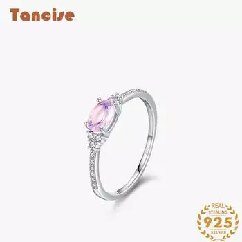 Tancise Classic стерлингового серебра 925 пробы кольцо с цирконом женские ювелирные изделия свадебное обещание вечерние подарок 5 серебряный