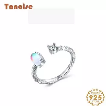 Tancise Classic стерлингового серебра 925 пробы кольцо с цирконом женские ювелирные изделия свадебное обещание вечерние подарок серебряный