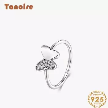 Tancise Classic стерлингового серебра 925 пробы кольцо с цирконом женские ювелирные изделия свадебное обещание вечерние подарок 6 серебряный