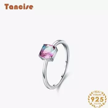 Tancise Classic стерлингового серебра 925 пробы кольцо с цирконом женские ювелирные изделия свадебное обещание вечерние подарок 5 серебряный