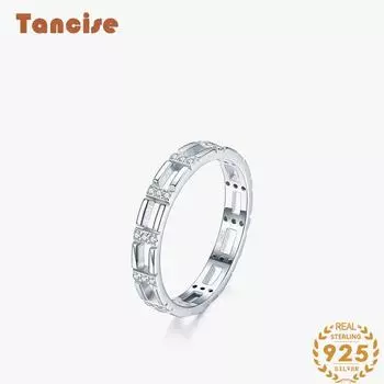 Tancise Classic стерлингового серебра 925 пробы кольцо с цирконом женские ювелирные изделия свадебное обещание вечерние подарок 5 серебряный