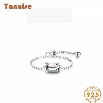 Tancise Classic стерлингового серебра 925 пробы кольцо с цирконом женские ювелирные изделия свадебное обещание вечерние подарок золотой