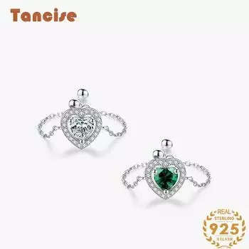 Tancise Classic стерлингового серебра 925 пробы кольцо с цирконом женские ювелирные изделия свадебное обещание вечерние подарок белый
