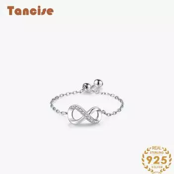 Tancise Classic стерлингового серебра 925 пробы кольцо с цирконом женские ювелирные изделия свадебное обещание вечерние подарок серебряный