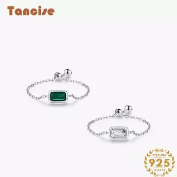 Tancise Classic стерлингового серебра 925 пробы кольцо с цирконом женские ювелирные изделия свадебное обещание вечерние подарок белый