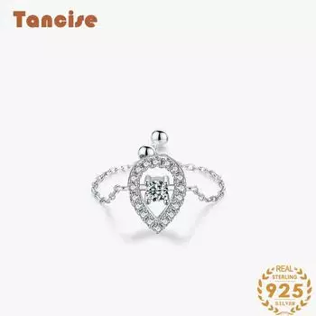 Tancise Classic стерлингового серебра 925 пробы кольцо с цирконом женские ювелирные изделия свадебное обещание вечерние подарок серебряный