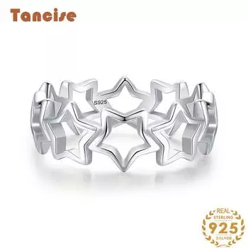Tancise Classic стерлингового серебра 925 пробы кольцо с цирконом женские ювелирные изделия свадебное обещание вечерние подарок 5 серебряный