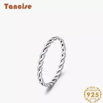 Tancise Classic стерлингового серебра 925 пробы кольцо с цирконом женские ювелирные изделия свадебное обещание вечерние подарок 5 серебряный