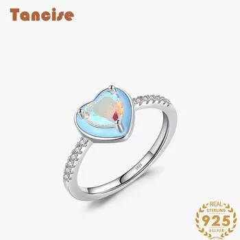 Tancise Classic стерлингового серебра 925 пробы кольцо с цирконом женские ювелирные изделия свадебное обещание вечерние подарок 5 серебряный