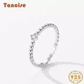 Tancise Classic стерлингового серебра 925 пробы кольцо с цирконом женские ювелирные изделия свадебное обещание вечерние подарок 5 серебряный
