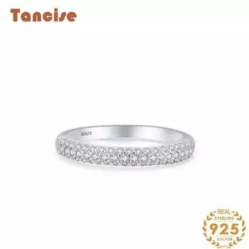 Tancise Classic стерлингового серебра 925 пробы кольцо с цирконом женские ювелирные изделия свадебное обещание вечерние подарок 5 серебряный