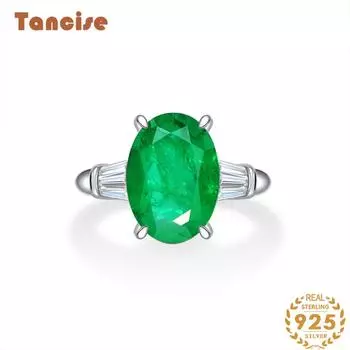 Tancision10*14 ювелирные изделия изумрудное кольцо из стерлингового серебра женское ретро 6