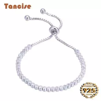 Tancision Роскошный браслет из стерлингового серебра 925 пробы, кубические женские браслеты-цепочки, ювелирные изделия, подарки на свадьбу и помолвку