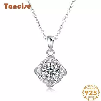 Tancision S925 из стерлингового серебра. Роскошное индивидуальное ожерелье с подвеской. Женская классическая цепочка Tide Sugar с дикой цепочкой на ключицы. 1CT серебряный