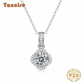 Tancision S925 из стерлингового серебра с муассанитом, роскошное индивидуальное ожерелье с подвеской, женская классическая цепочка Tide Sugar, полная дикой цепочки на ключицы. 1CT серебряный