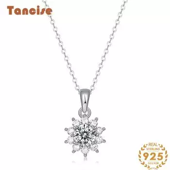 Tancision S925 из стерлингового серебра с муассанитом, роскошное индивидуальное ожерелье с подвеской, женская классическая цепочка Tide Sugar, полная дикой цепочки на ключицы. серебряный