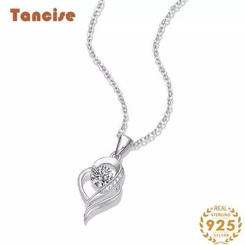 Tancision S925 из стерлингового серебра с муассанитом, роскошное индивидуальное ожерелье с подвеской, женская классическая цепочка Tide Sugar, полная дикой цепочки на ключицы. 0.5CT серебряный