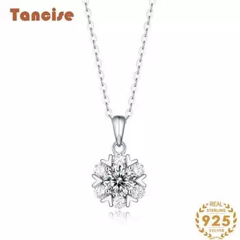 Tancision S925 из стерлингового серебра с муассанитом, роскошное индивидуальное ожерелье с подвеской, женская классическая цепочка Tide Sugar, полная дикой цепочки на ключицы. 1CT серебряный