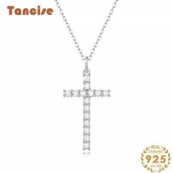 Tancision S925 из стерлингового серебра с муассанитом, роскошное индивидуальное ожерелье с подвеской, женская классическая цепочка Tide Sugar, полная дикой цепочки на ключицы. серебряный