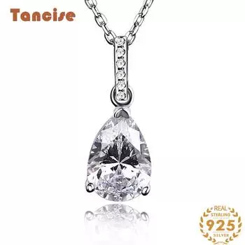 Tancision S925 из стерлингового серебра с муассанитом, роскошное индивидуальное ожерелье с подвеской, женская классическая цепочка Tide Sugar, полная дикой цепочки на ключицы. серебряный