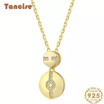 Tancision S925 из стерлингового серебра с муассанитом, роскошное индивидуальное ожерелье с подвеской, женская классическая цепочка Tide Sugar, полная дикой цепочки на ключицы. золотой