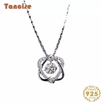 Tancision S925 стерлингового серебра Муассанит Роскошное индивидуальное ожерелье с подвеской женское классическое ожерелье прилив вечерние подарок 0.5CT серебряный