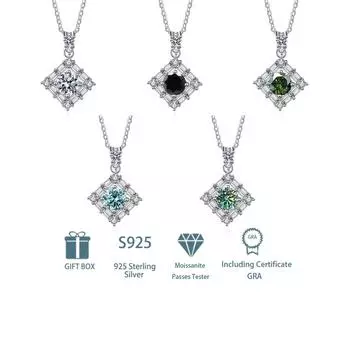 Tancision S925 стерлингового серебра Муассанит Роскошное индивидуальное ожерелье с подвеской женское классическое ожерелье прилив вечерние подарок 1CT белый